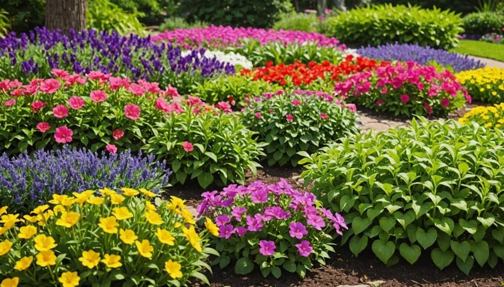 Massifs de fleurs colorées